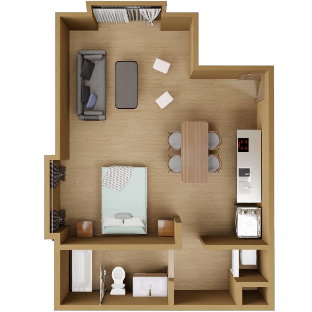 Studio / 1 Bedroom Conversion Floor Plan