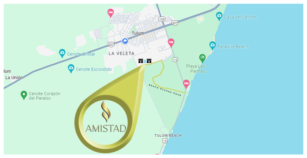 Amistad Tulum Map